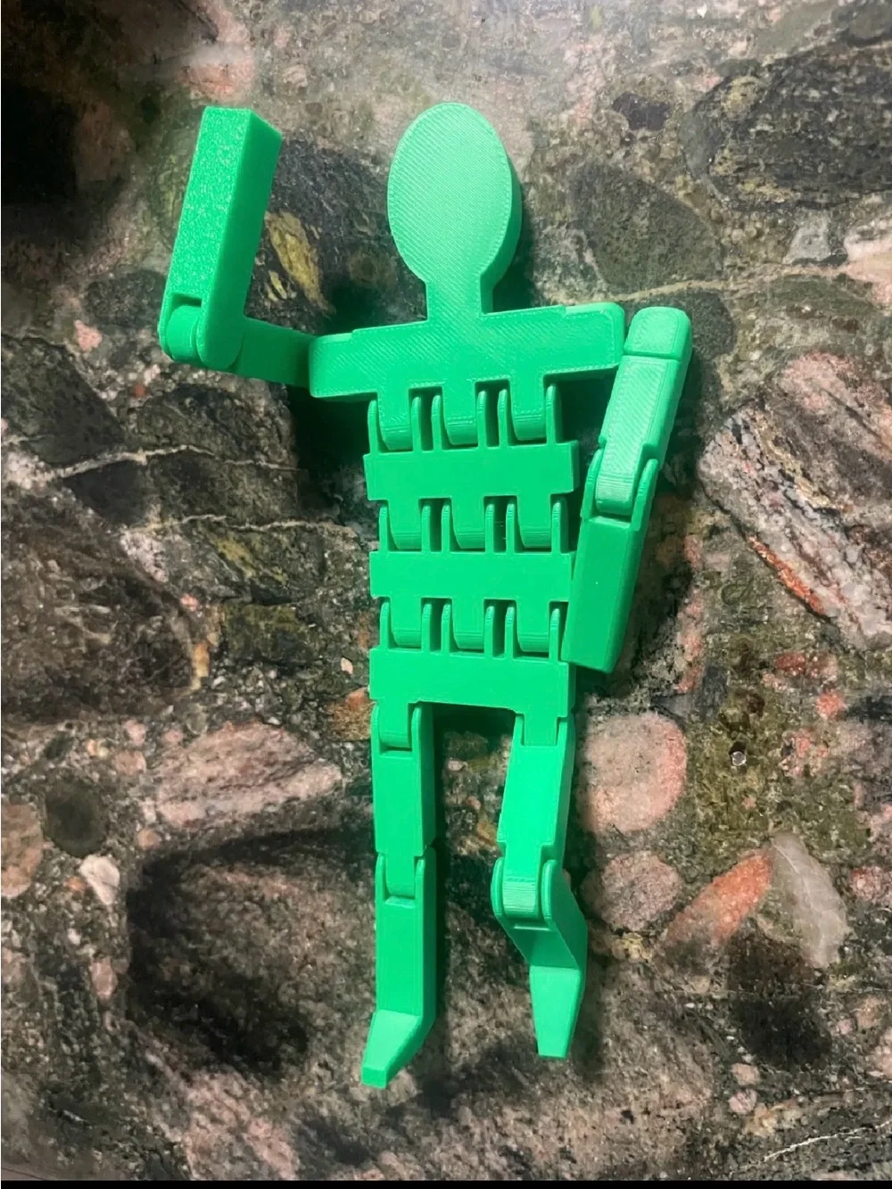 Green Articulated Kids Toy Figure - Flexible Poseable Play Doll